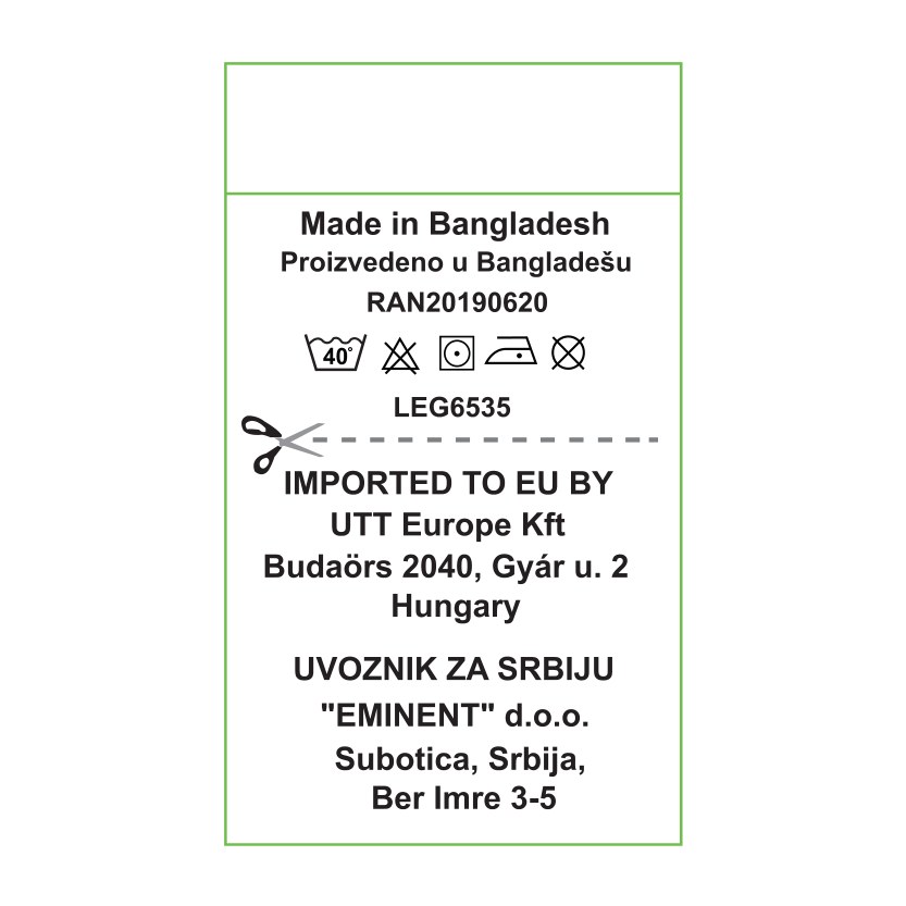 Printed care label — taffeta manufactured by Creative Accessories
