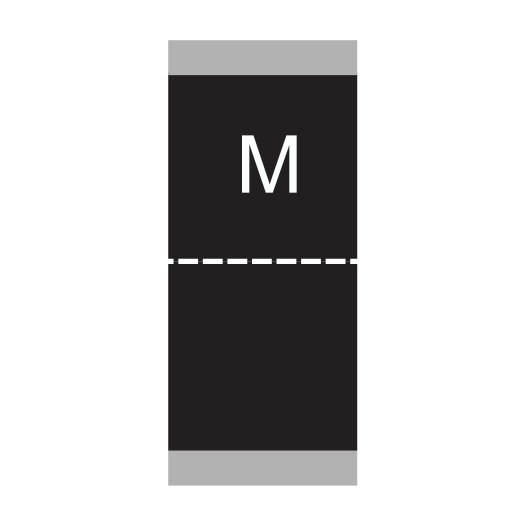 Centre-fold woven label manufactured by Creative Accessories