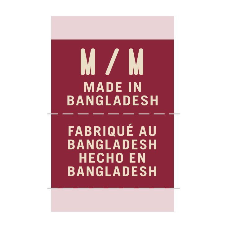 Woven size label manufactured by Creative Accessories